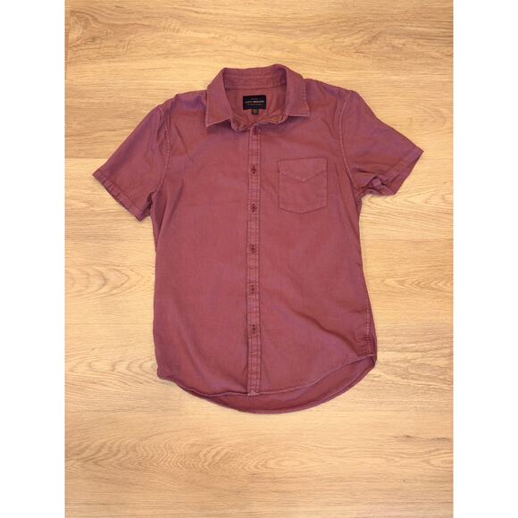 Lucky Brand short sleeve button up dusty red size small - Picture 1 of 4